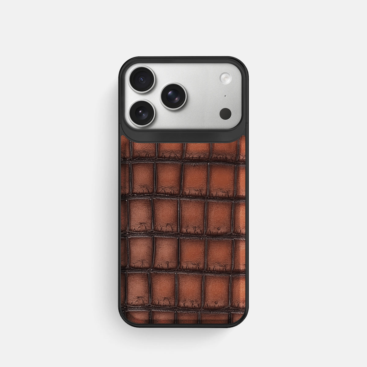 Metal Case For iPhone 18 Pro In Patina Alligator -1 | Baobab-Black