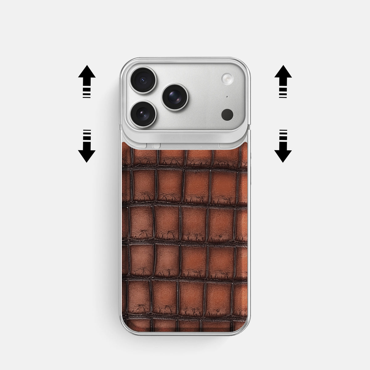 Metal Case For iPhone 18 Pro In Patina Alligator -2 | Baobab-Steel