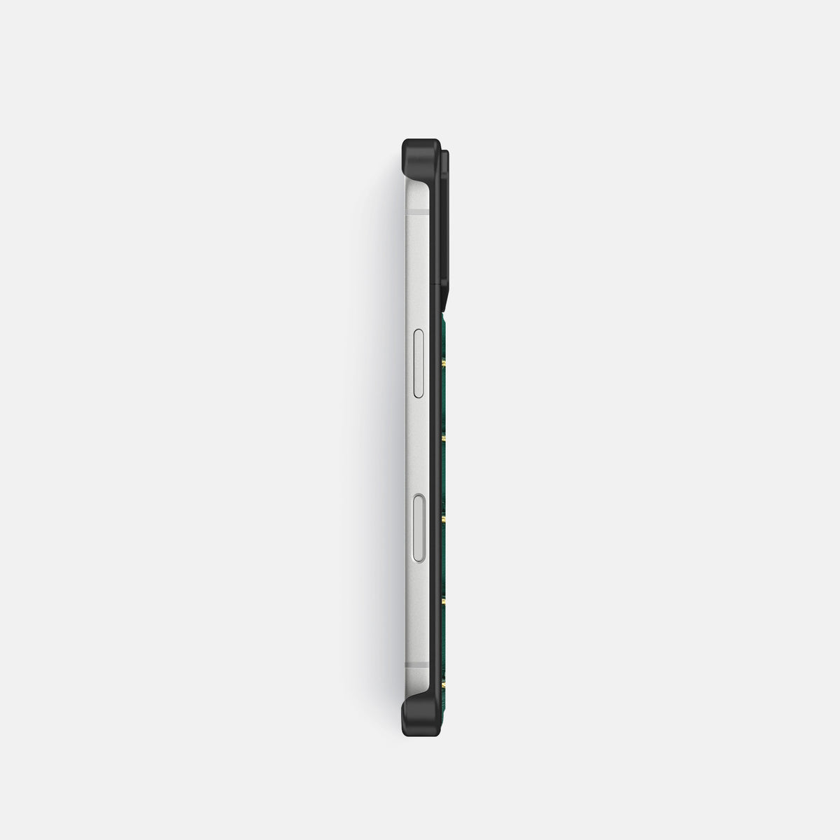 Metal Case For iPhone 18 Pro In Patina Alligator -3 | Cambridge-Black