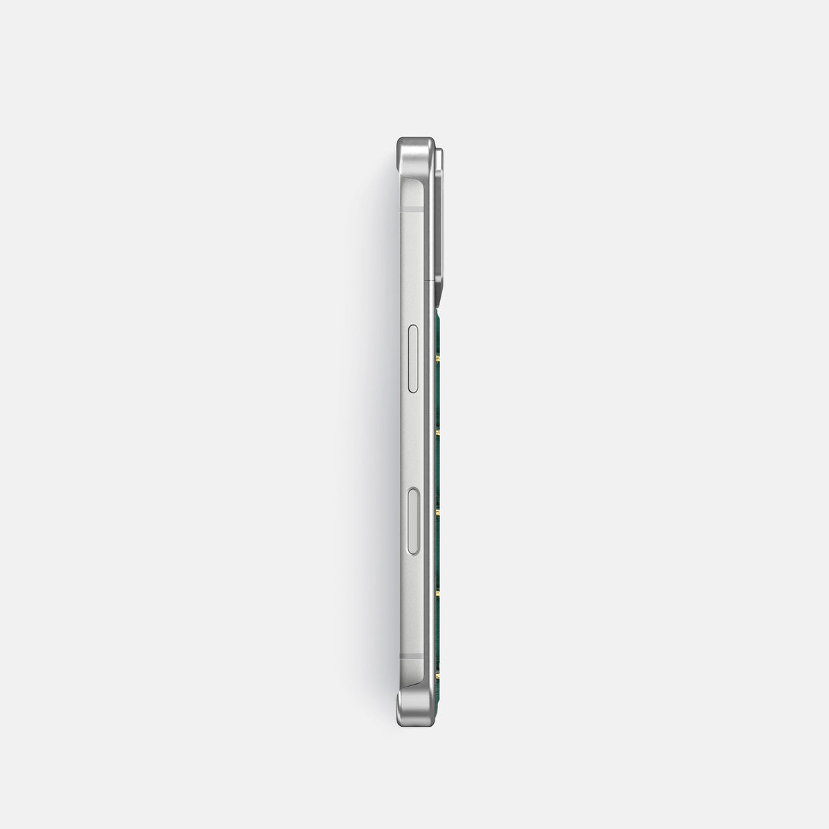 Metal Case For iPhone 18 Pro In Patina Alligator -3 | Cambridge-Steel