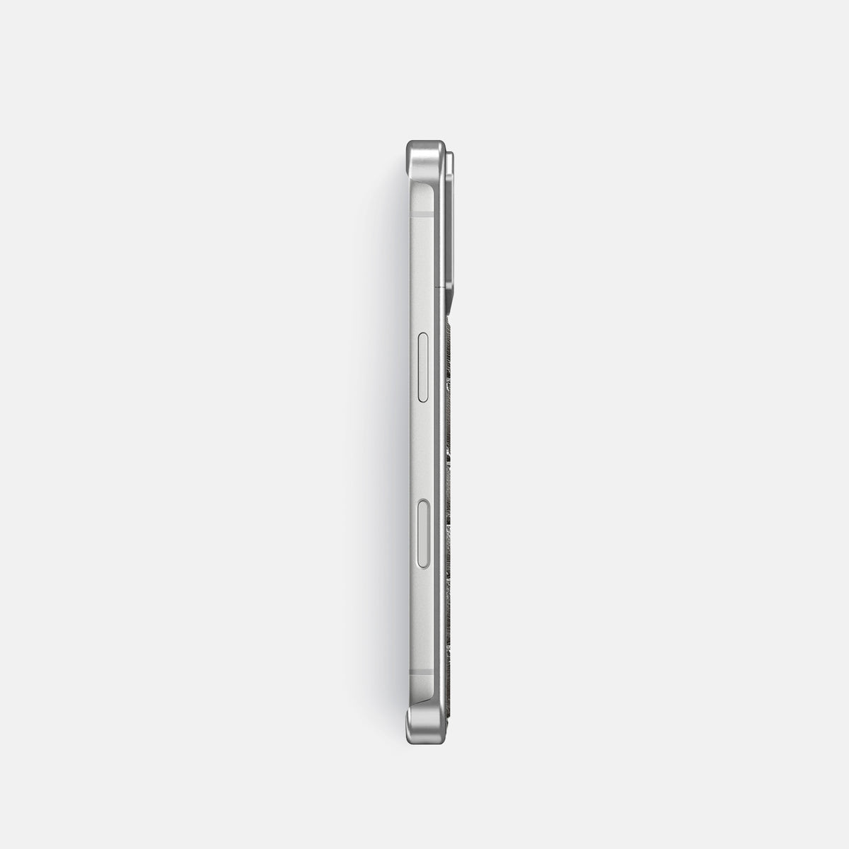 Metal Case For iPhone 18 Pro In Patina Alligator -3 | Grey-Steel