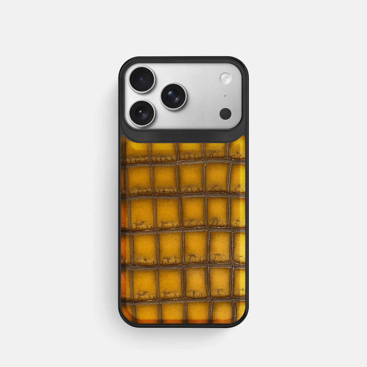 Metal Case For iPhone 18 Pro In Patina Alligator -1 | Sydney-Black