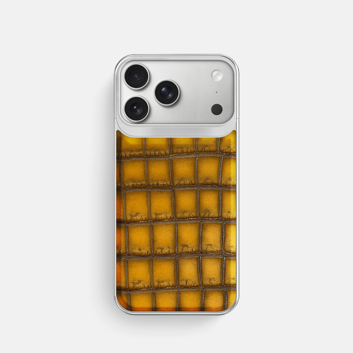 Metal Case For iPhone 18 Pro In Patina Alligator -1 | Sydney-Steel