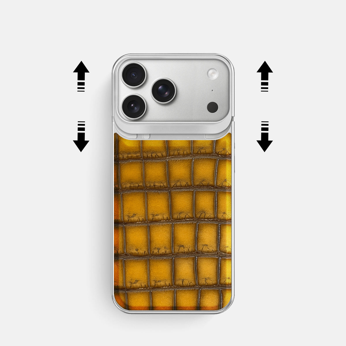 Metal Case For iPhone 18 Pro In Patina Alligator -2 | Sydney-Steel