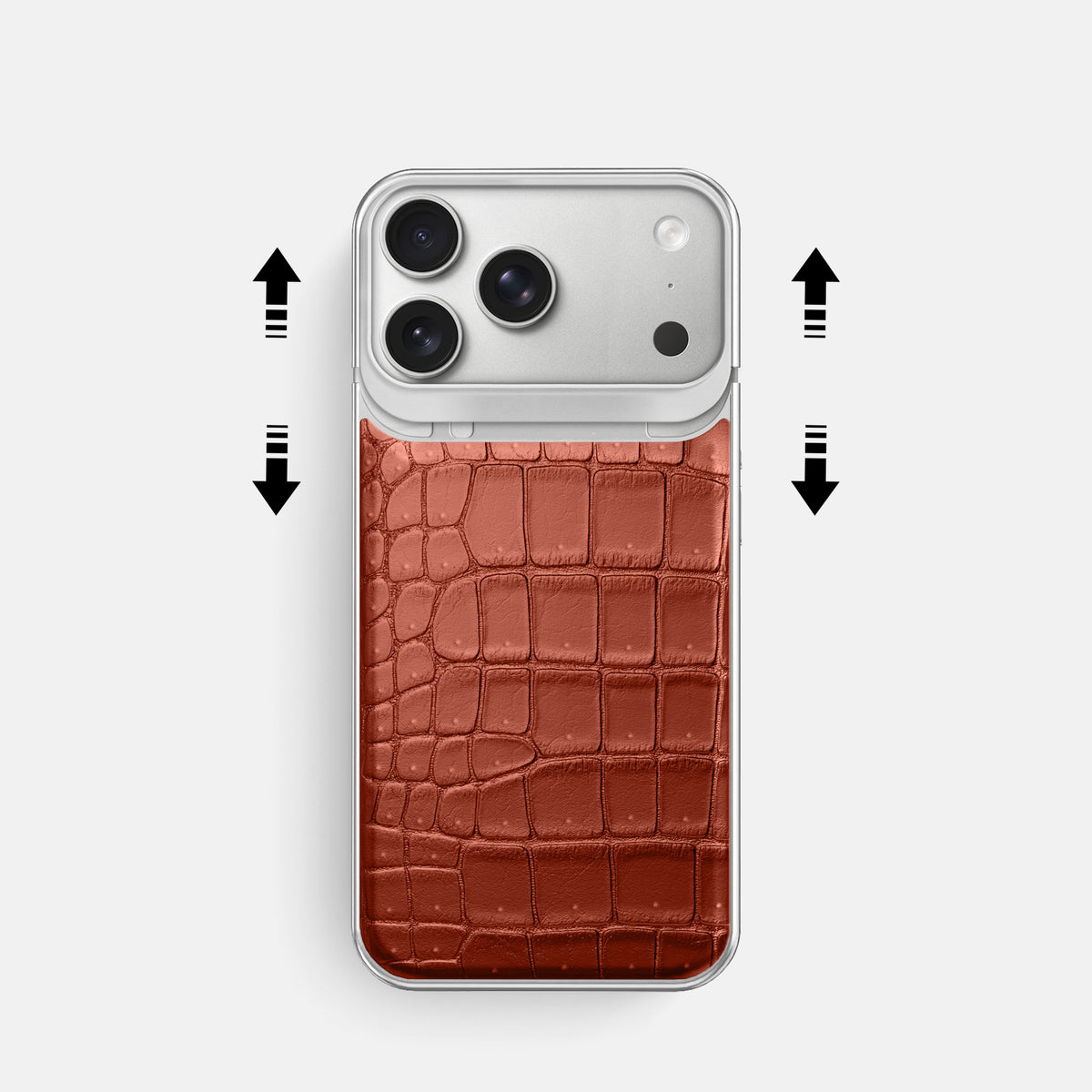 Metal Case For iPhone 18 Pro In Porosus Crocodile -2 | Nuts-Steel