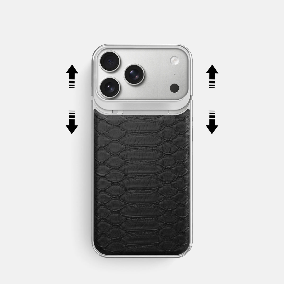 Metal Case For iPhone 18 Pro In Python -2 | Black-Steel
