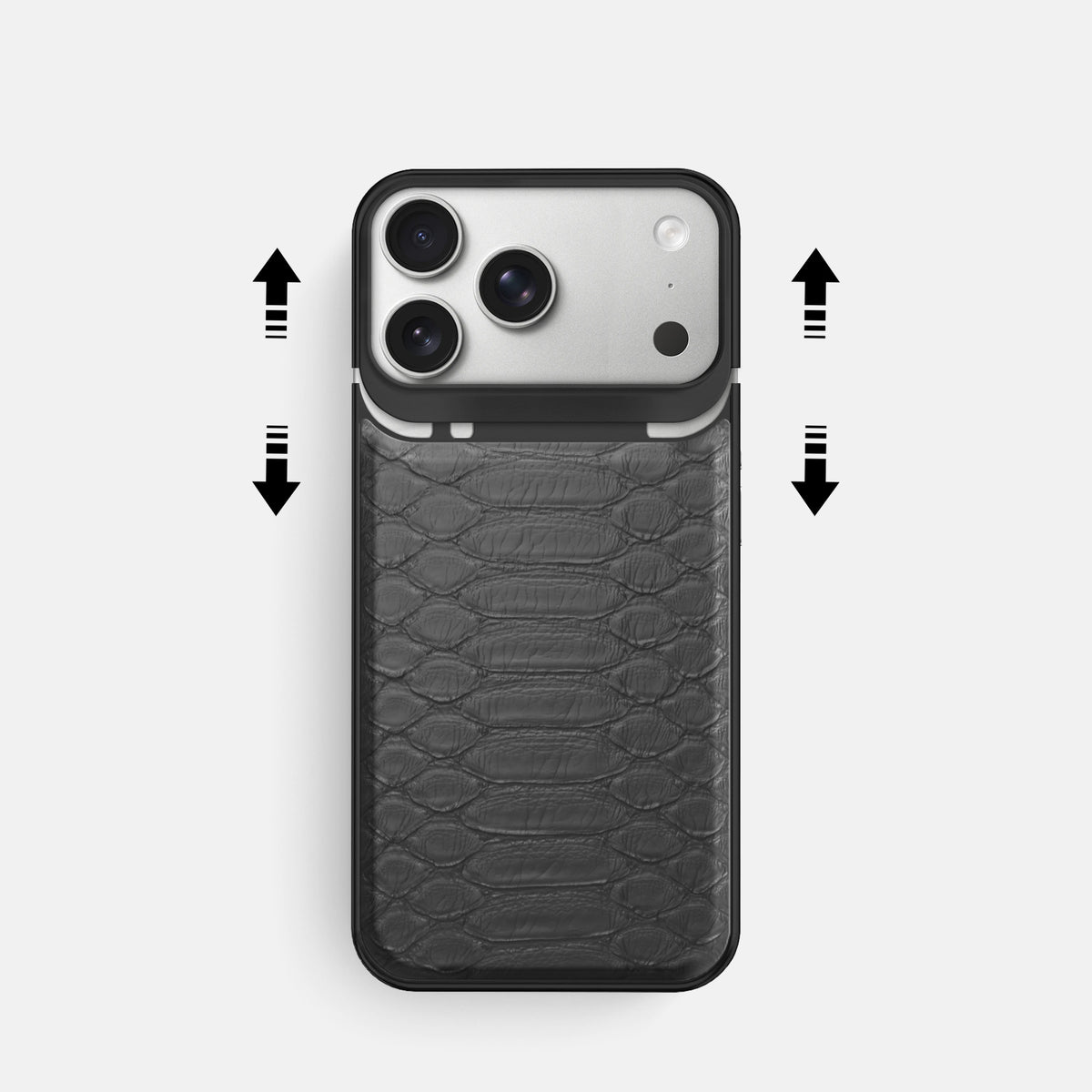 Metal Case For iPhone 18 Pro In Python -2 | Grey-Black