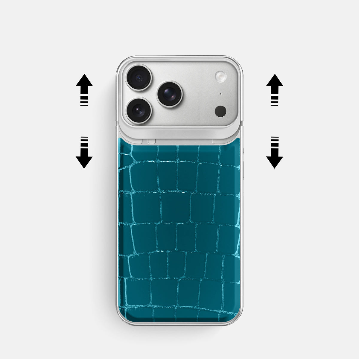 Metal Case For iPhone 18 Pro In Shiny Alligator -2 | Curacao-Steel