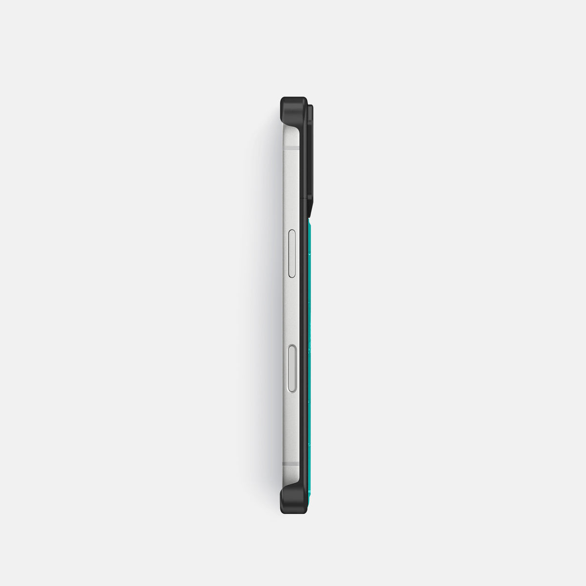 Metal Case For iPhone 18 Pro In Shiny Alligator -3 | Mint-Black