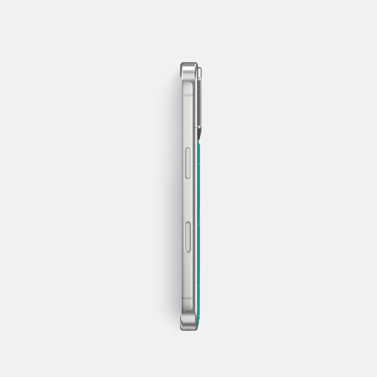 Metal Case For iPhone 18 Pro In Shiny Alligator -3 | Mint-Steel