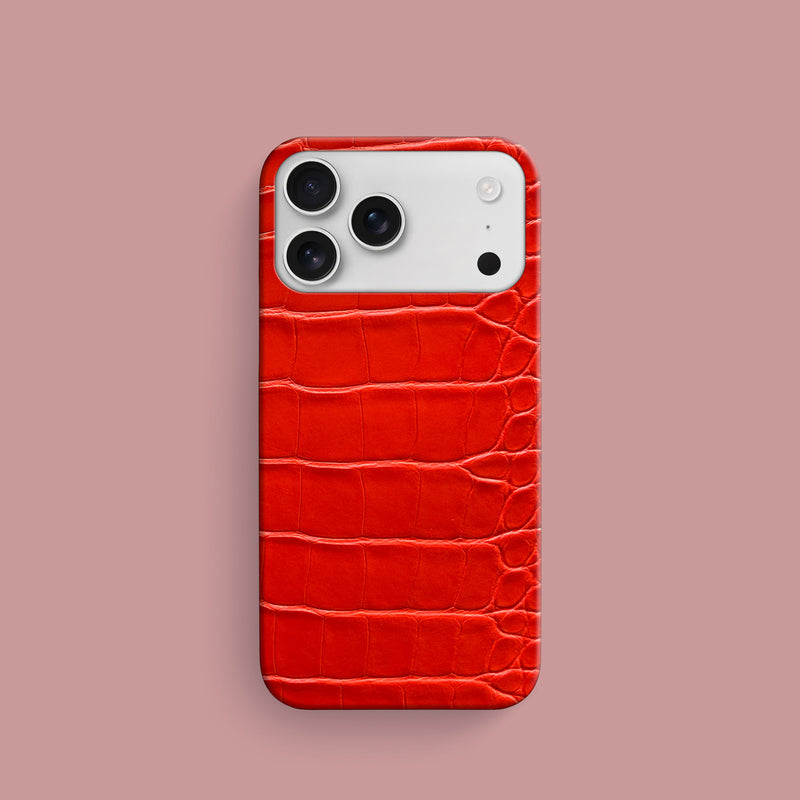 Slim Case Deep-Coral For iPhone 17 Pro In Alligator -1 | Deep-Coral