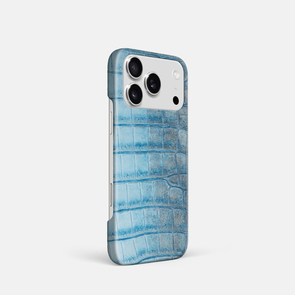 Slim Case For iPhone 18 Pro In Himalayan Crocodile -2 | Ice-Blue