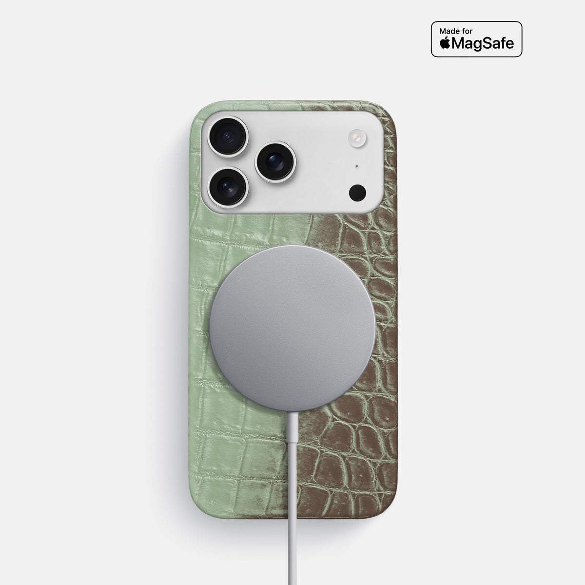 Slim Case For iPhone 18 Pro In Himalayan Crocodile -4 | Pistachio