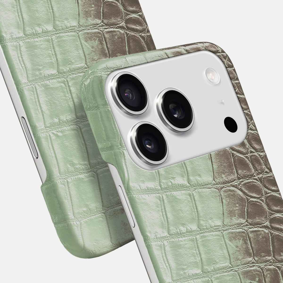 Slim Case For iPhone 18 Pro In Himalayan Crocodile -5 | Pistachio