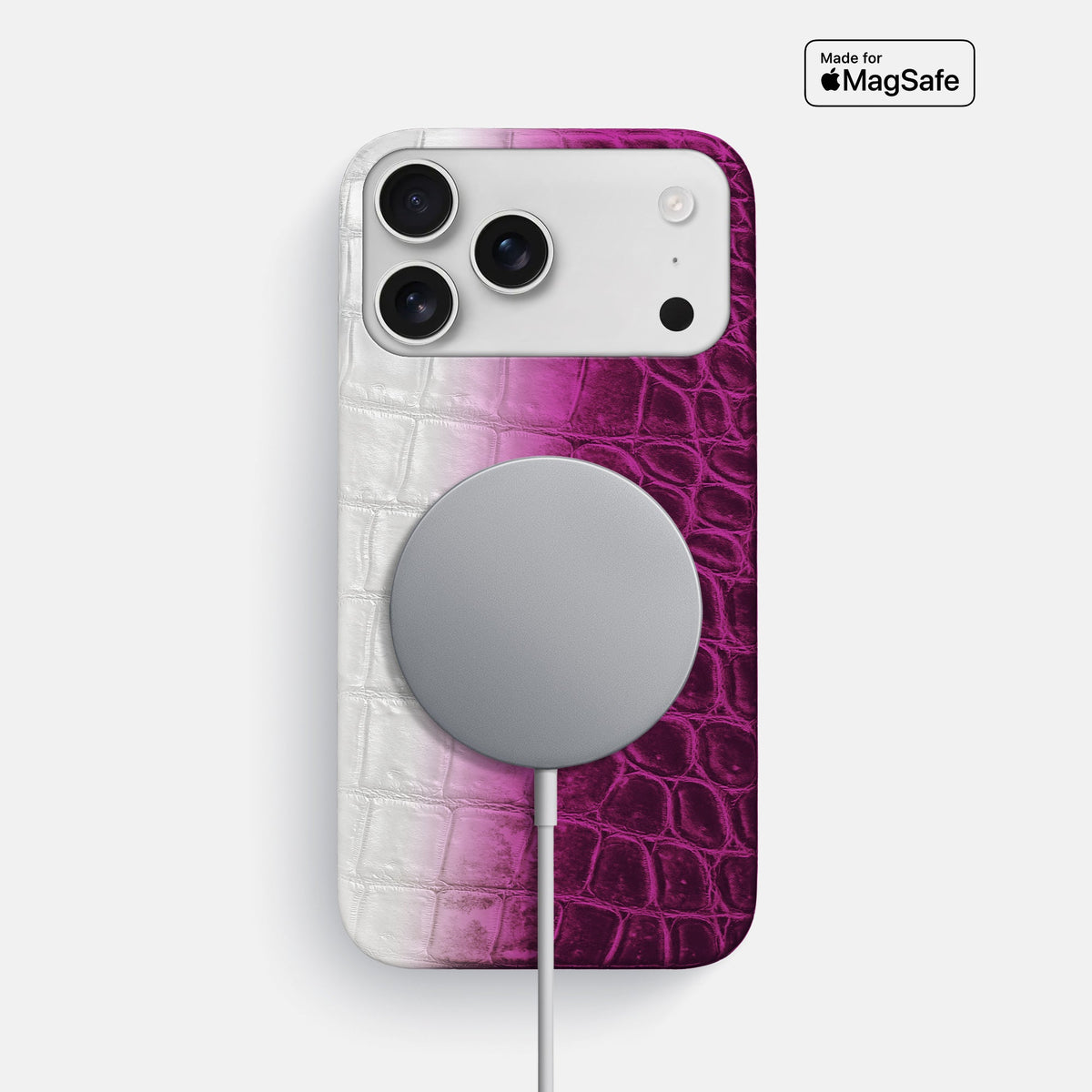 Slim Case For iPhone 18 Pro Max In Himalayan Crocodile -4 | Fuchsia