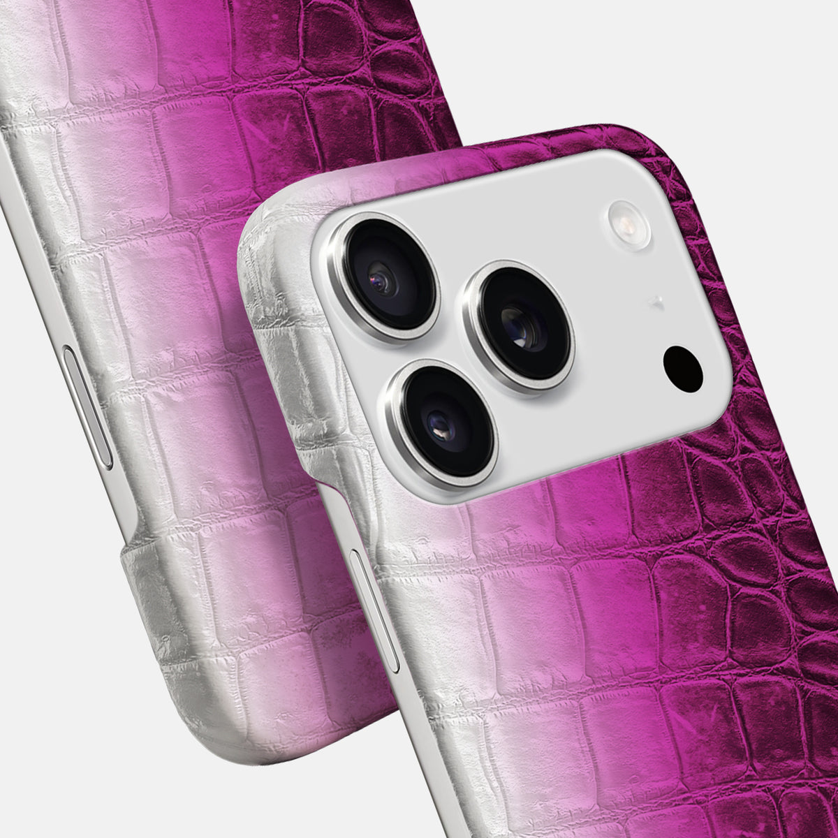 Fuchsia iPhone 17 Pro Max Slim Case In Himalayan Crocodile -5 | Fuchsia