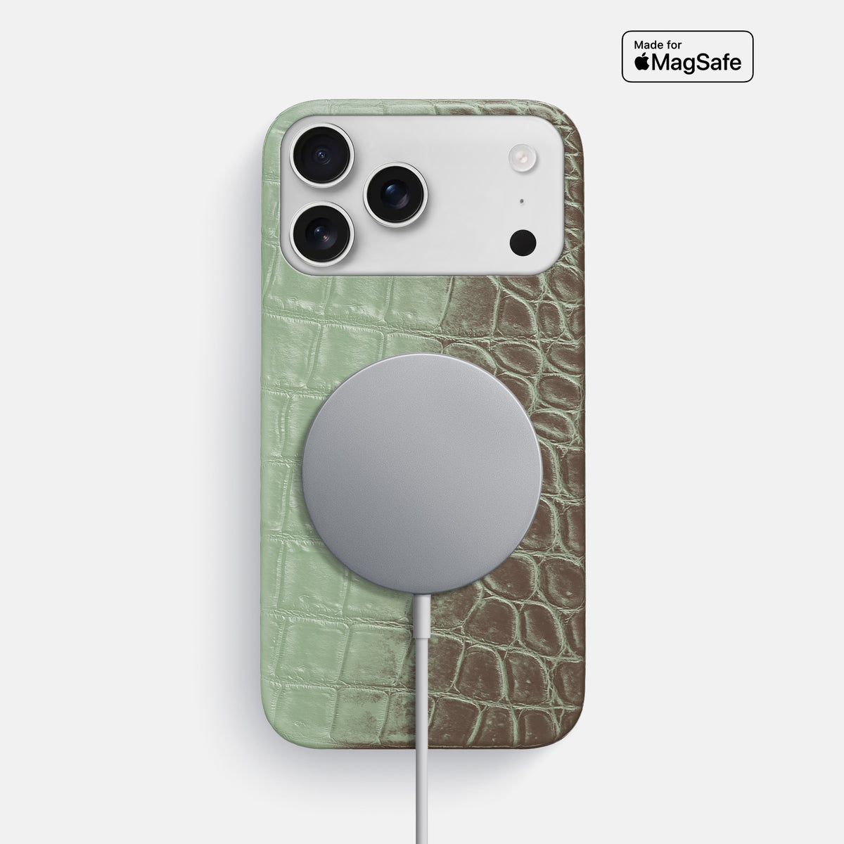 Pistachio iPhone 17 Pro Max Slim Case In Himalayan Crocodile -4 | Pistachio
