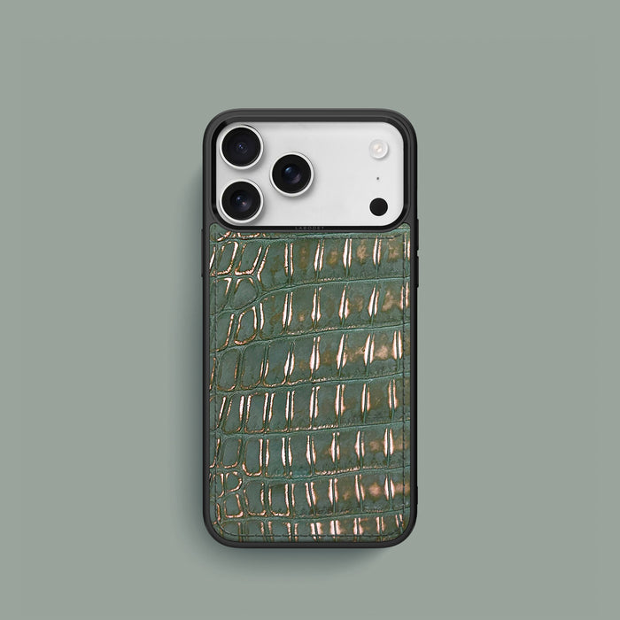 iPhone 18 Pro Sport Case 1/1 Sage-Patina Alligator -1 | Sage-Patina