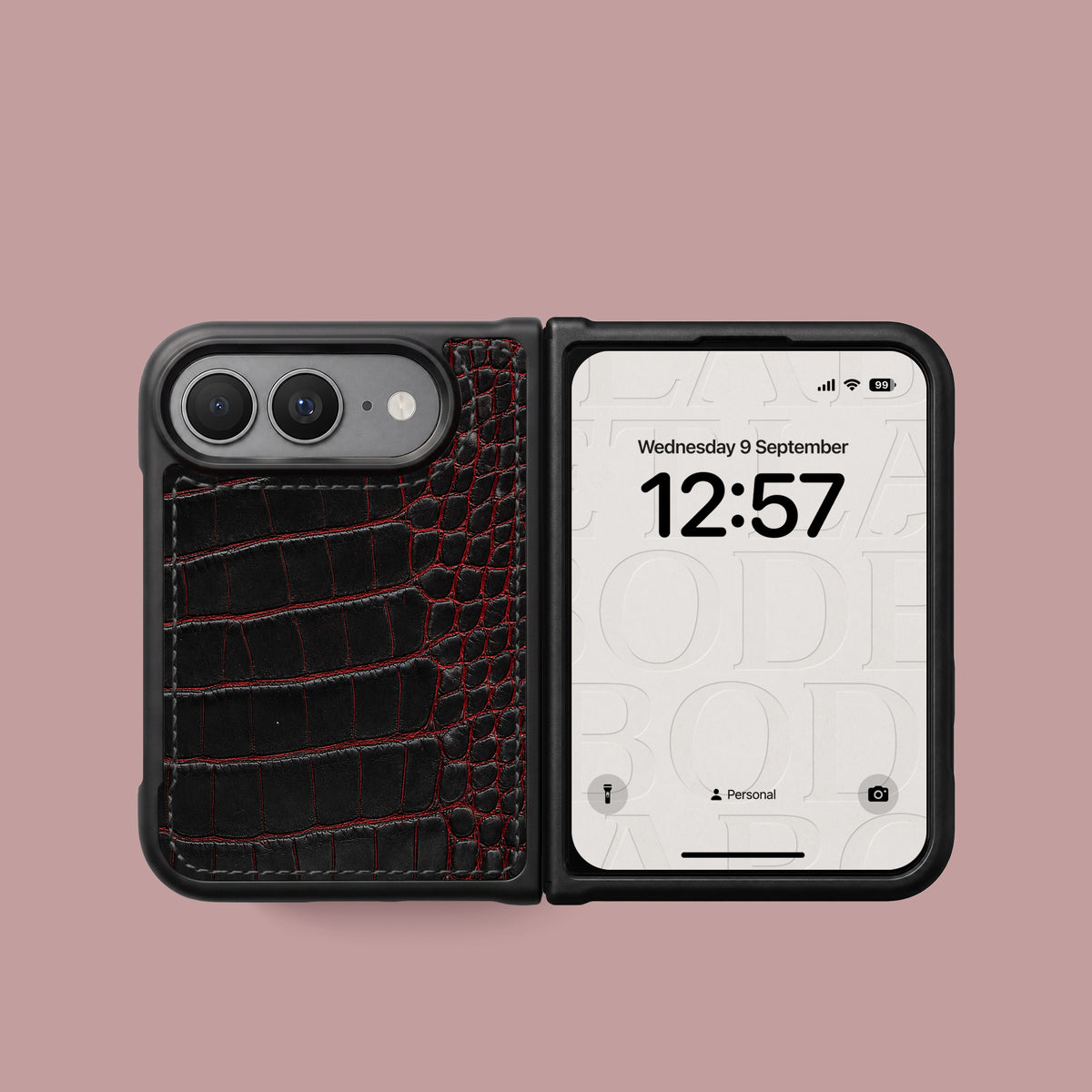Sport Case 1/1 For iPhone Duo In Alligator -2 | Black-Crimson
