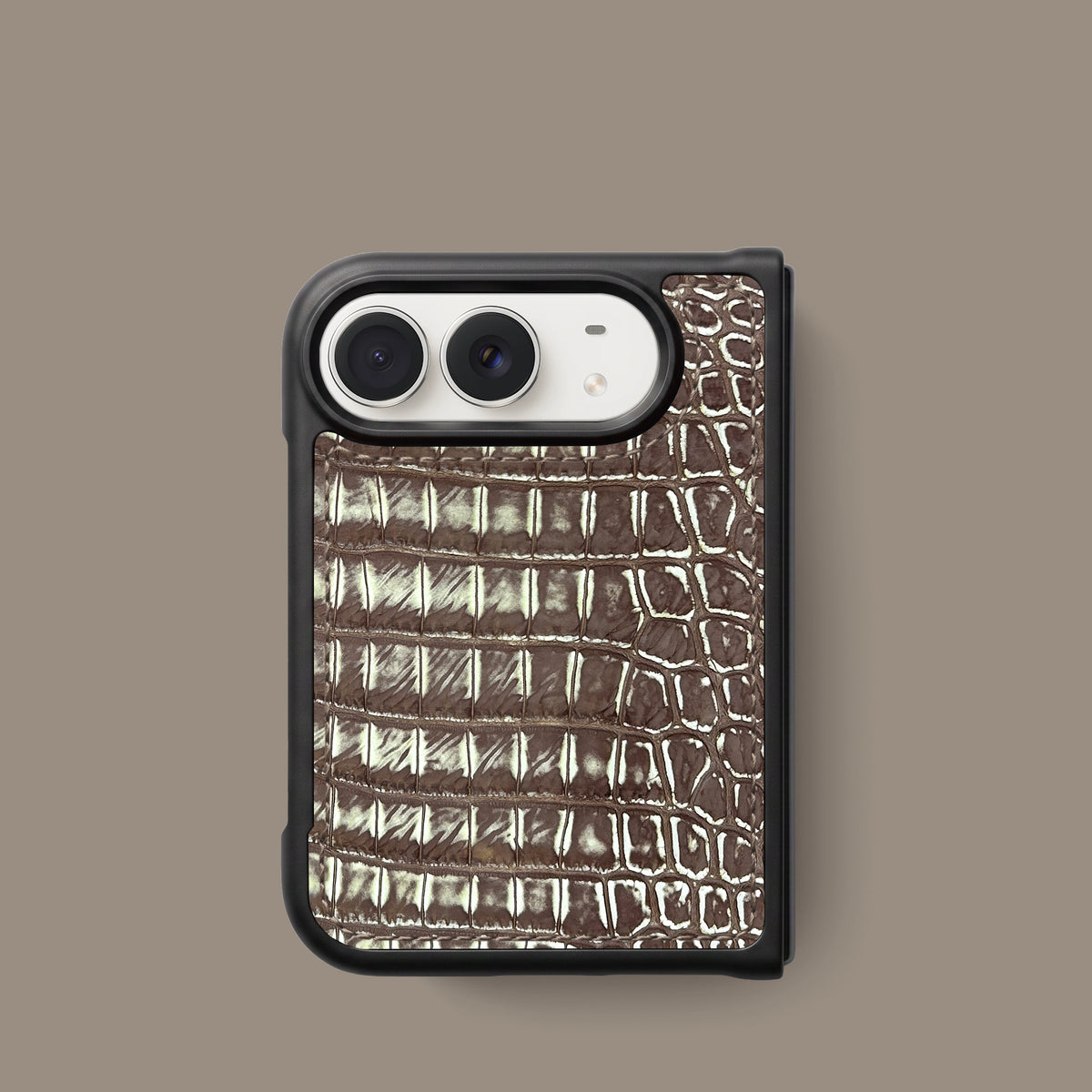 Sport Case 1/1 For iPhone Duo In Alligator -1 | Ivory-Chocolate