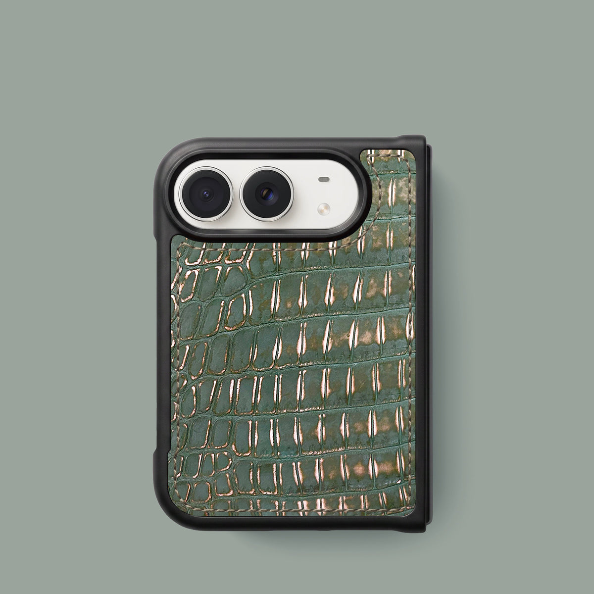 Sport Case 1/1 For iPhone Duo In Alligator -1 | Sage-Patina