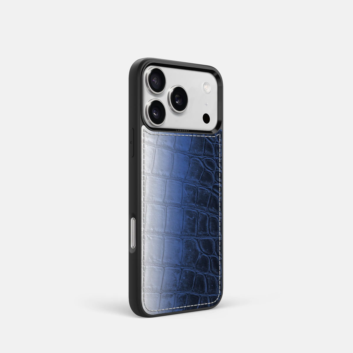 Navy Blue iPhone 17 Pro Sport Case In Himalayan Crocodile -2 | Navy-Blue