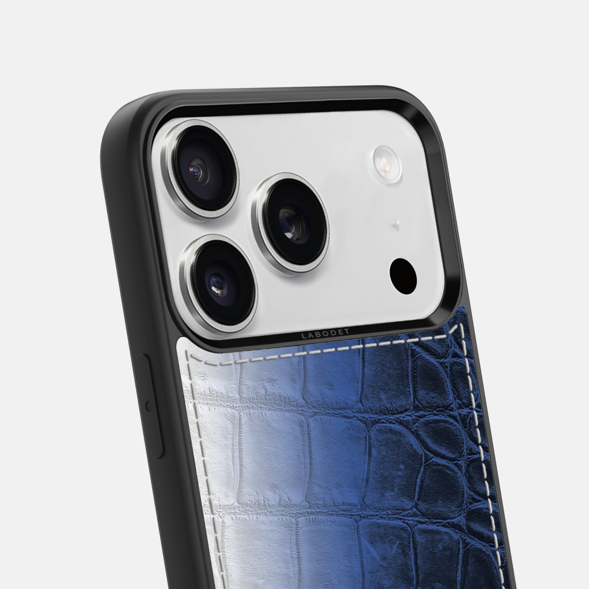 Navy Blue iPhone 17 Pro Sport Case In Himalayan Crocodile -6 | Navy-Blue