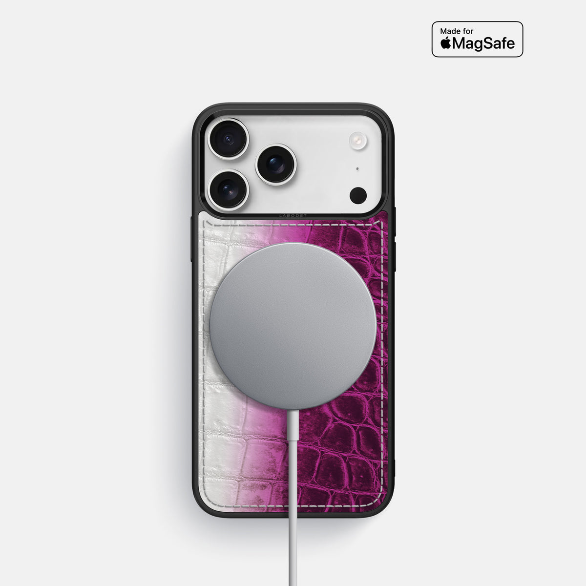 Fuchsia iPhone 17 Pro Sport Case In Himalayan Crocodile -5 | Fuchsia
