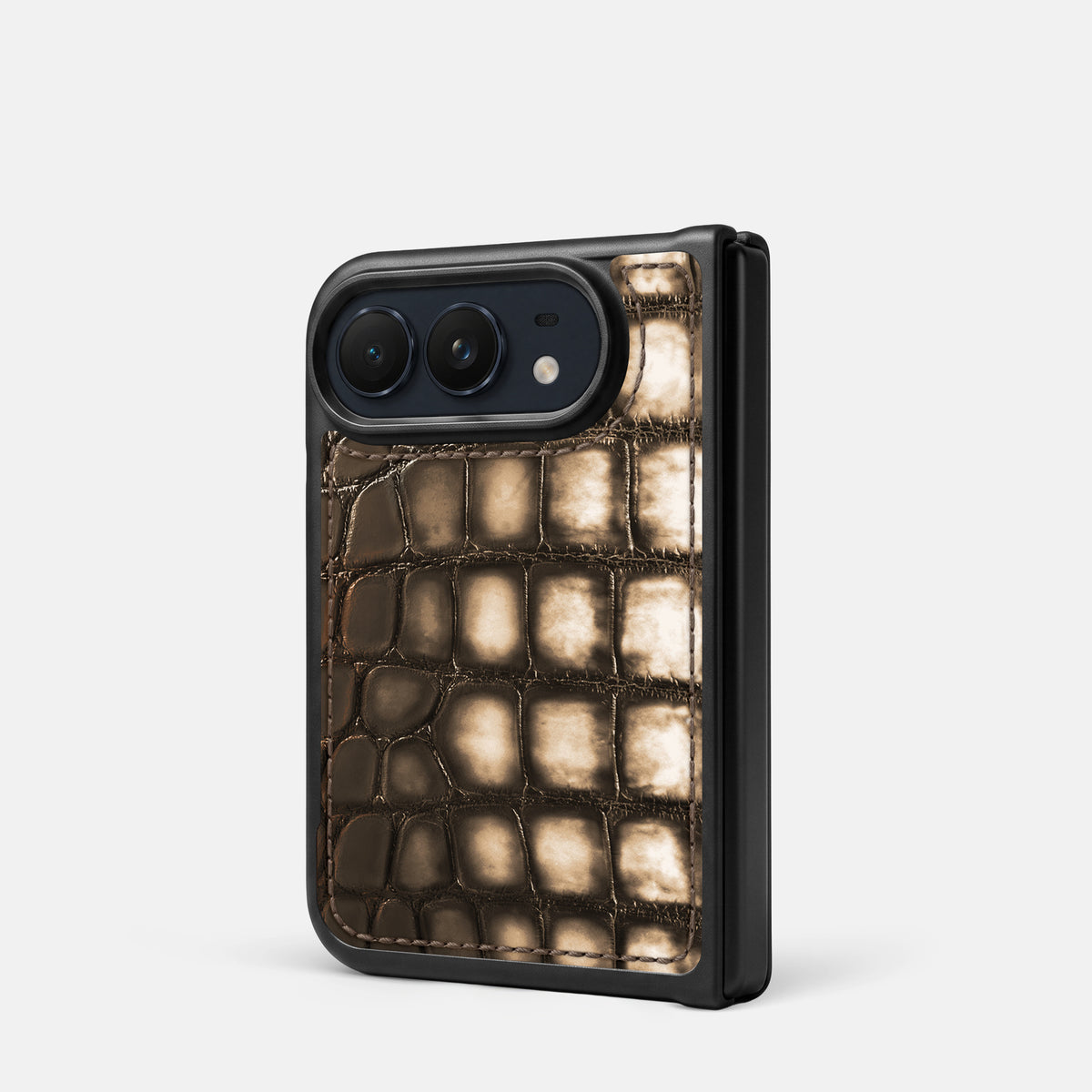 Sport Case For iPhone Duo In Patina Alligator -3 | Etoupe