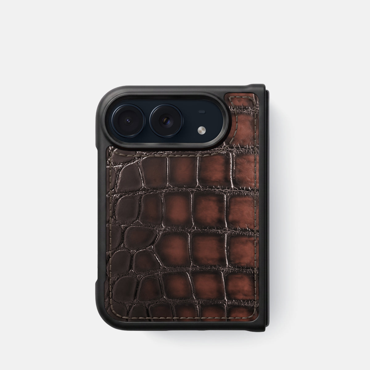 Sport Case For iPhone Duo In Patina Alligator -1 | Havana-Brown