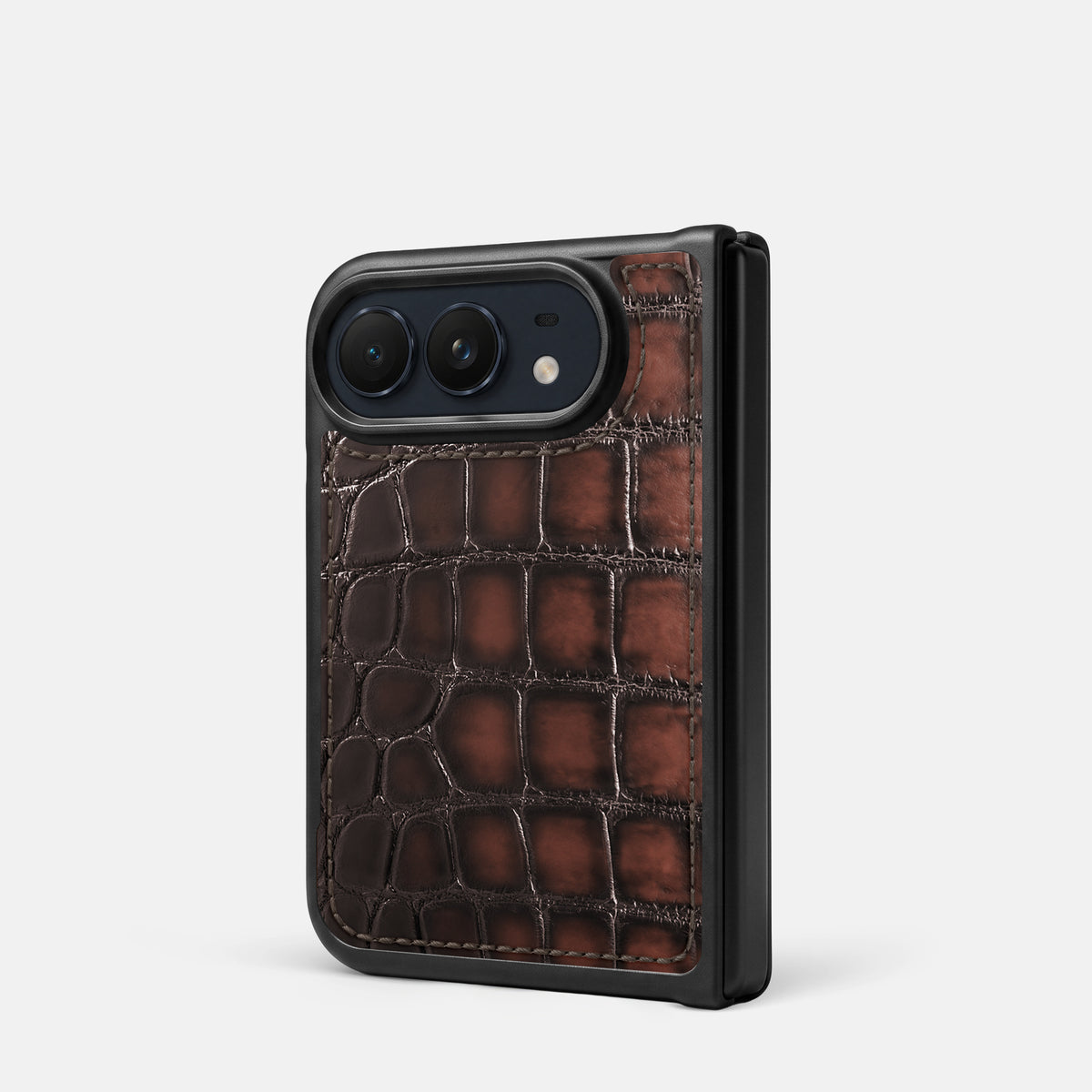 Sport Case For iPhone Duo In Patina Alligator -3 | Havana-Brown