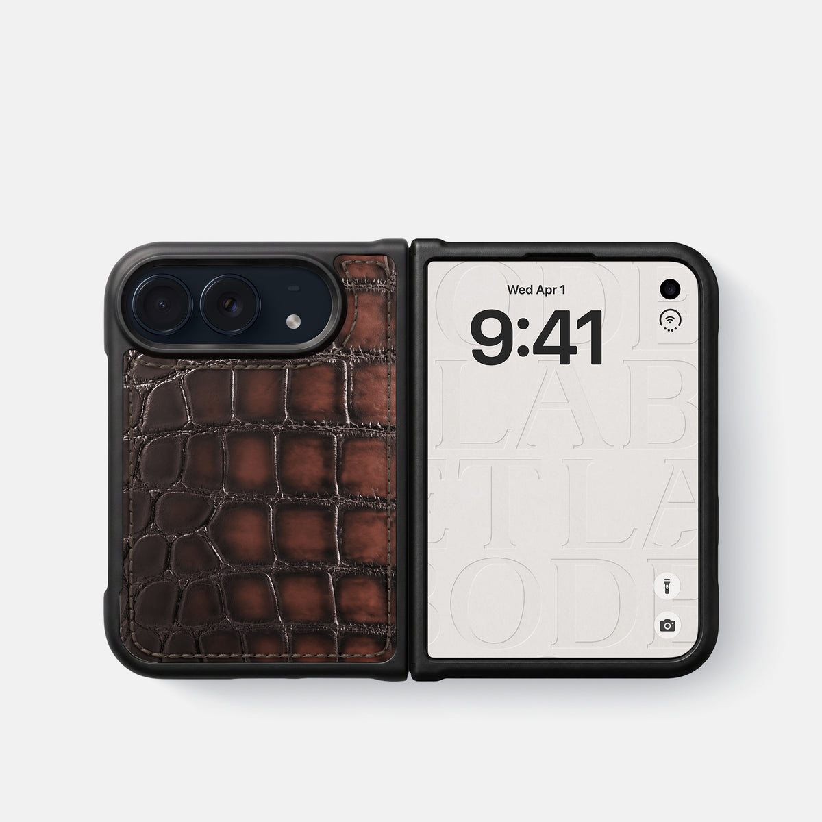 Sport Case For iPhone Duo In Patina Alligator -4 | Havana-Brown