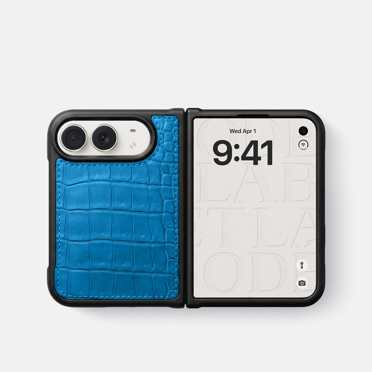 Sport Case For iPhone Duo In Porosus Crocodile -4 | Blue-Lagoon
