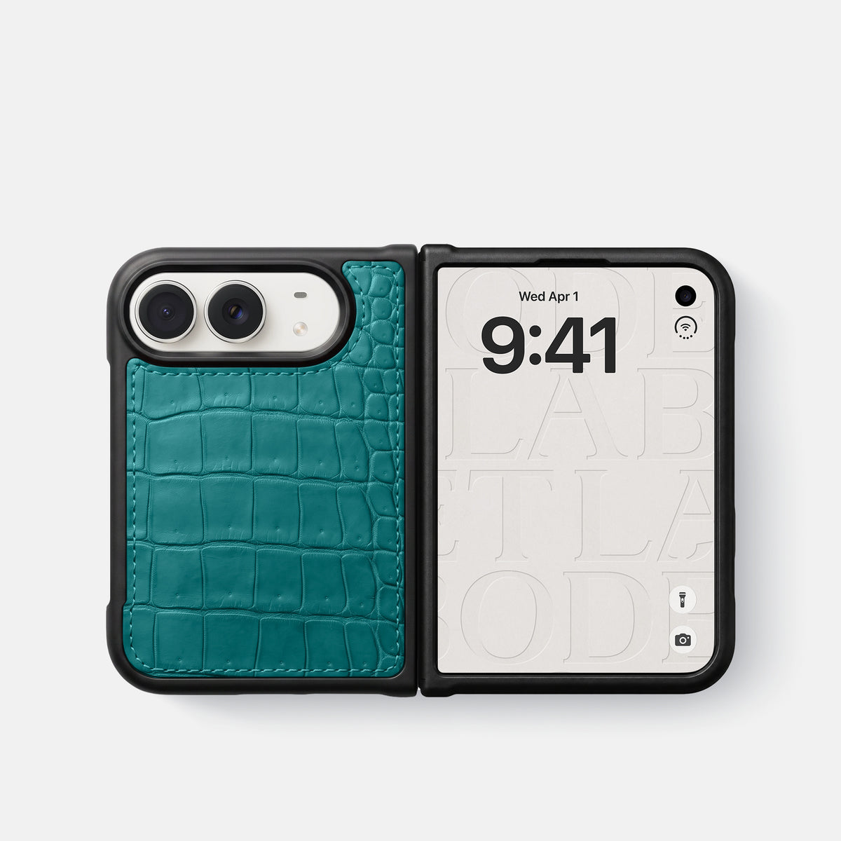 Sport Case For iPhone Duo In Porosus Crocodile -4 | Celadon