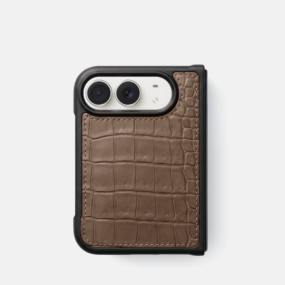 Sport Case For iPhone Duo In Porosus Crocodile -1 | Fur-Brown