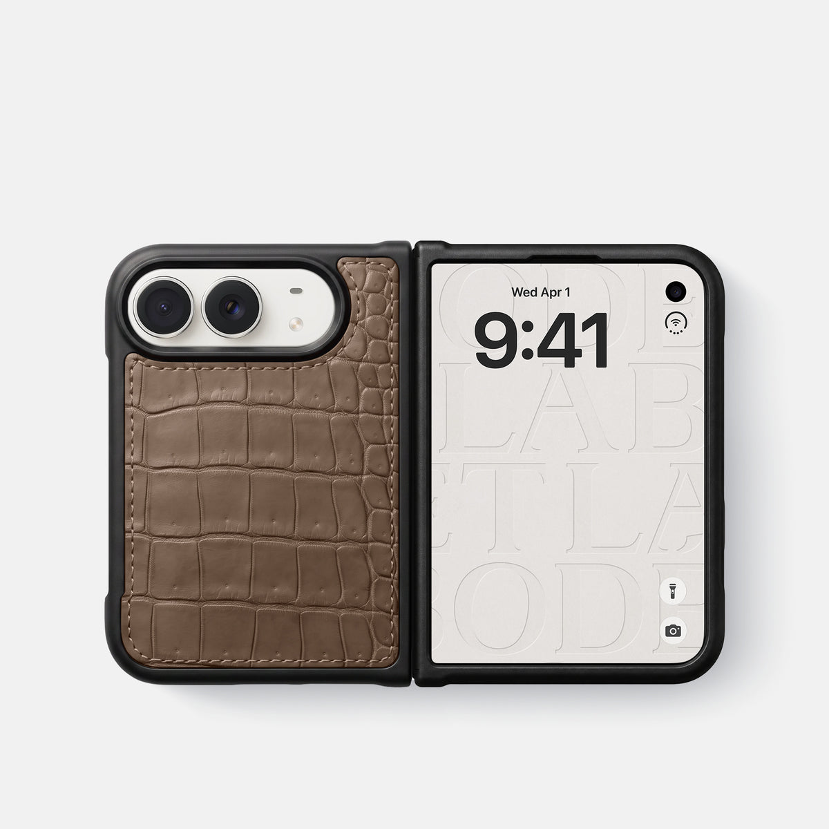 Sport Case For iPhone Duo In Porosus Crocodile -4 | Fur-Brown