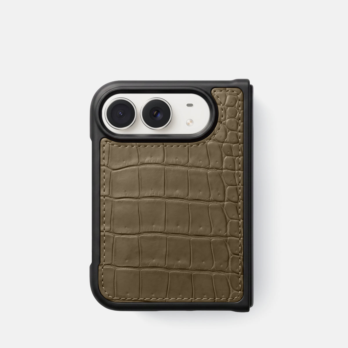 Sport Case For iPhone Duo In Porosus Crocodile -1 | Kaki-Green