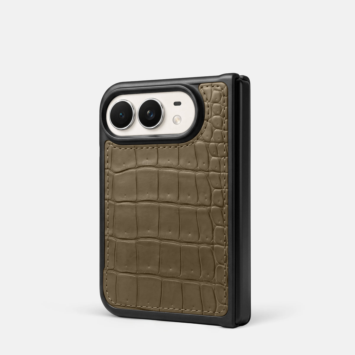 Sport Case For iPhone Duo In Porosus Crocodile -3 | Kaki-Green