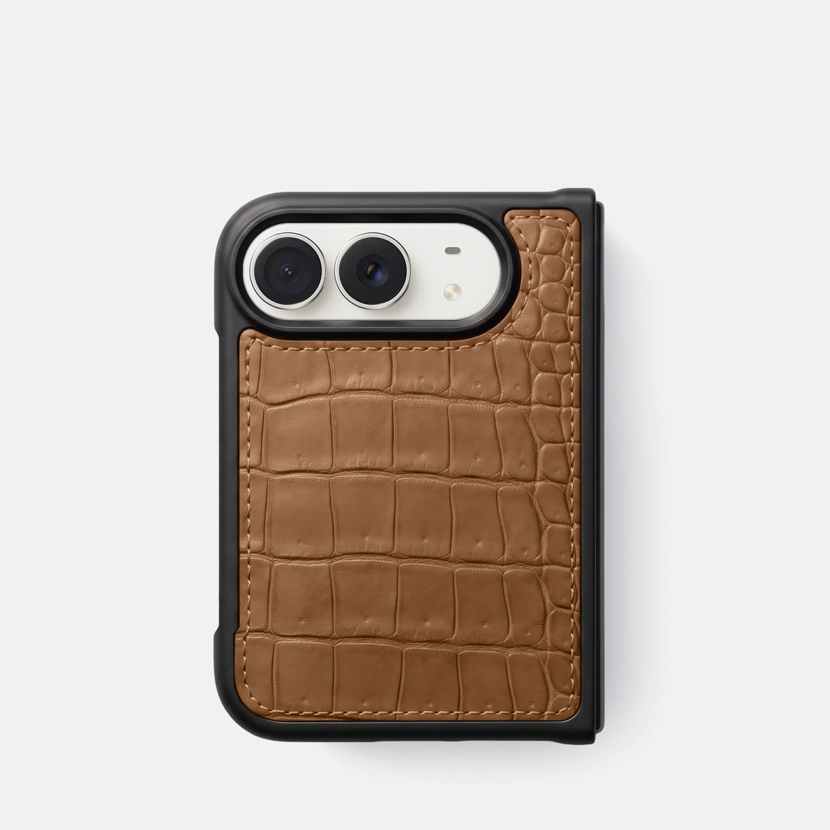 Sport Case For iPhone Duo In Porosus Crocodile -1 | Milk-Chocolate
