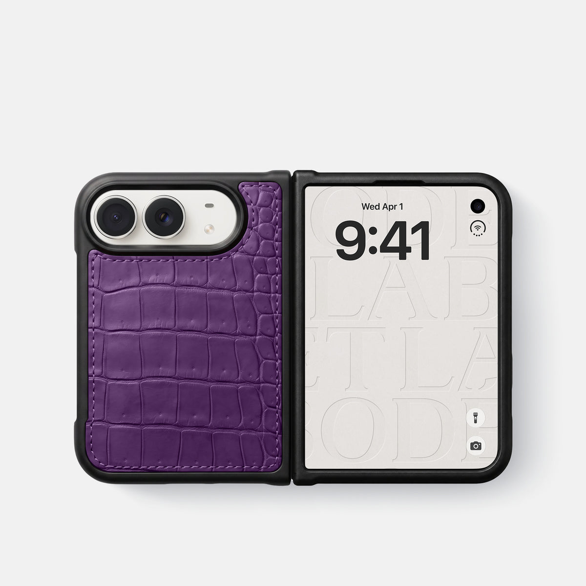 Sport Case For iPhone Duo In Porosus Crocodile -4 | Purple