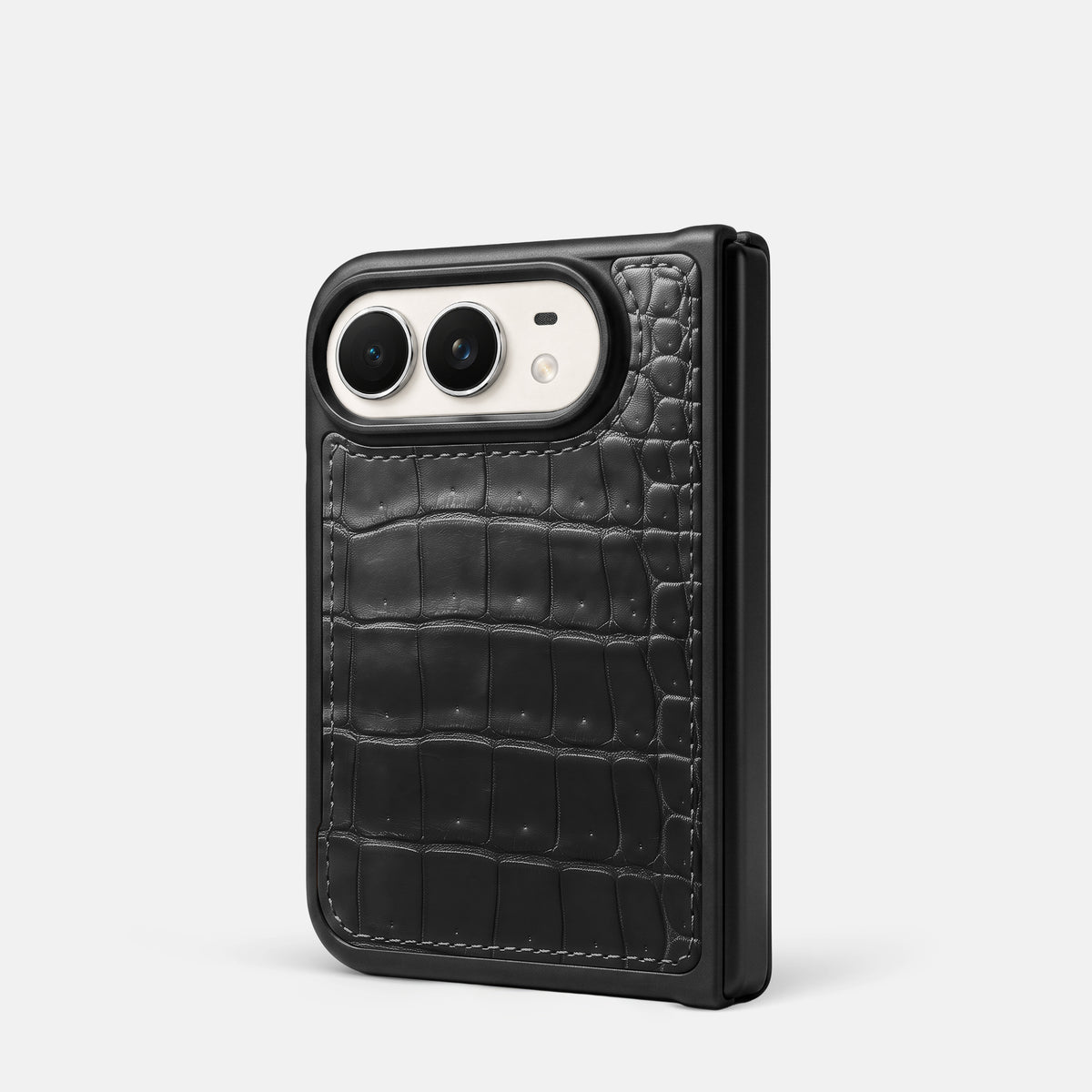 Sport Case For iPhone Duo In Porosus Crocodile -3 | Shiny-Black