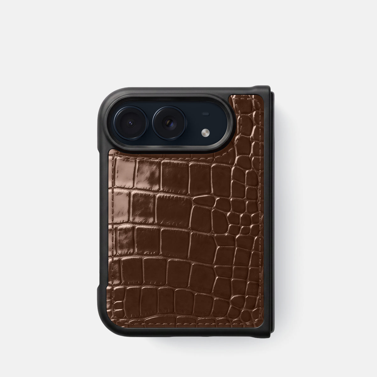 Sport Case For iPhone Duo In Shiny Alligator -1 | Brown