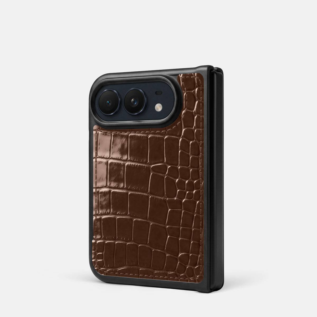 Sport Case For iPhone Duo In Shiny Alligator -3 | Brown