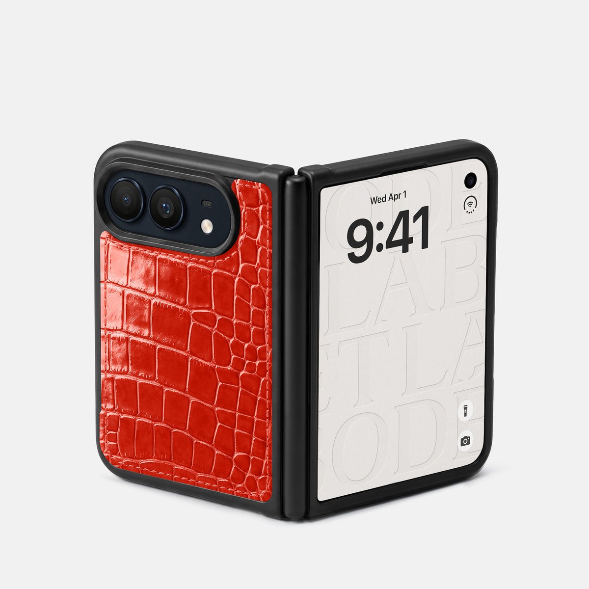 Sport Case For iPhone Duo In Shiny Alligator -2 | Coral-Orange