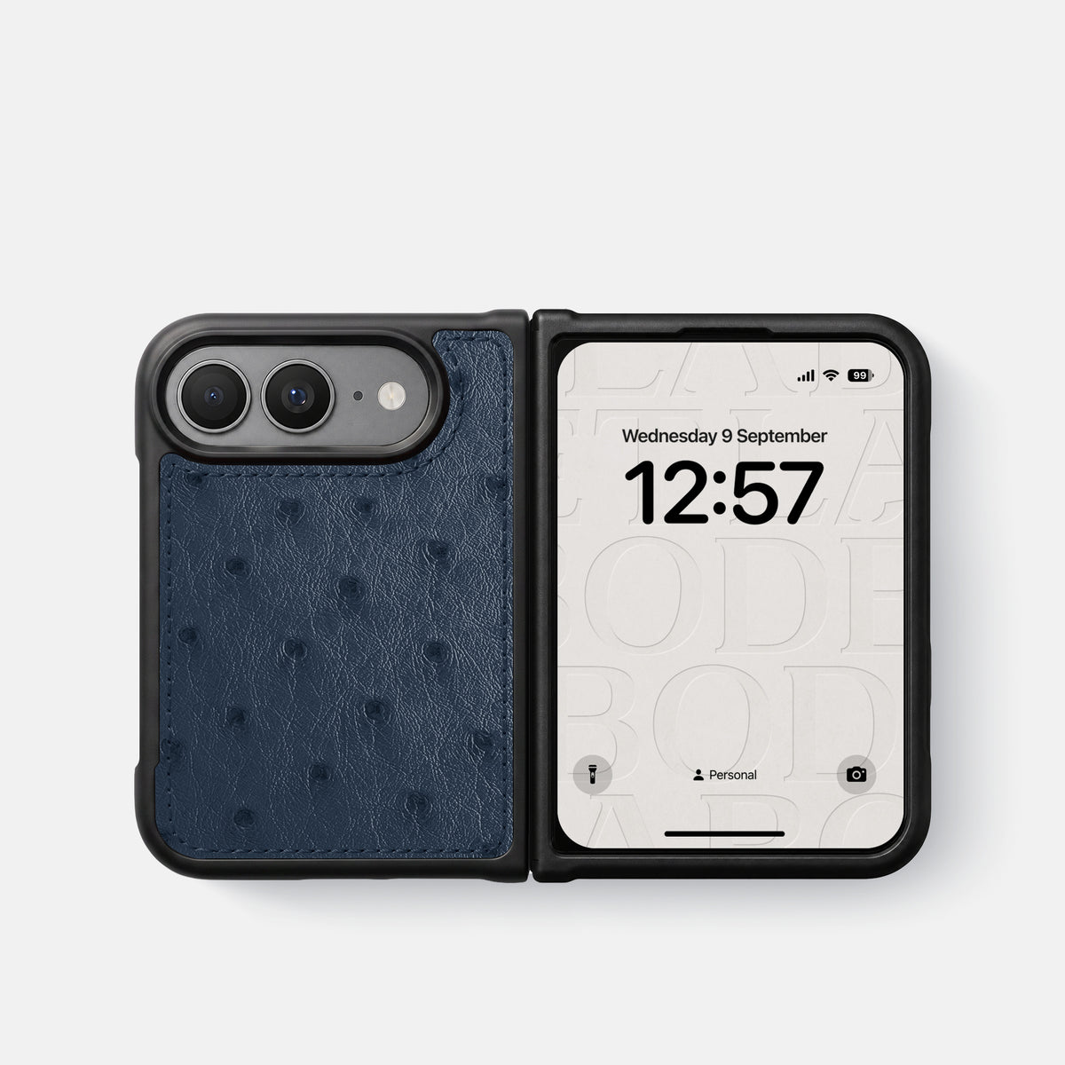 Sport Case For iPhone Duo In Ostrich -4 | Navy-Blue