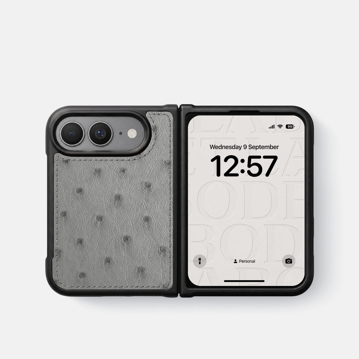 Sport Case For iPhone Duo In Ostrich -4 | Silver