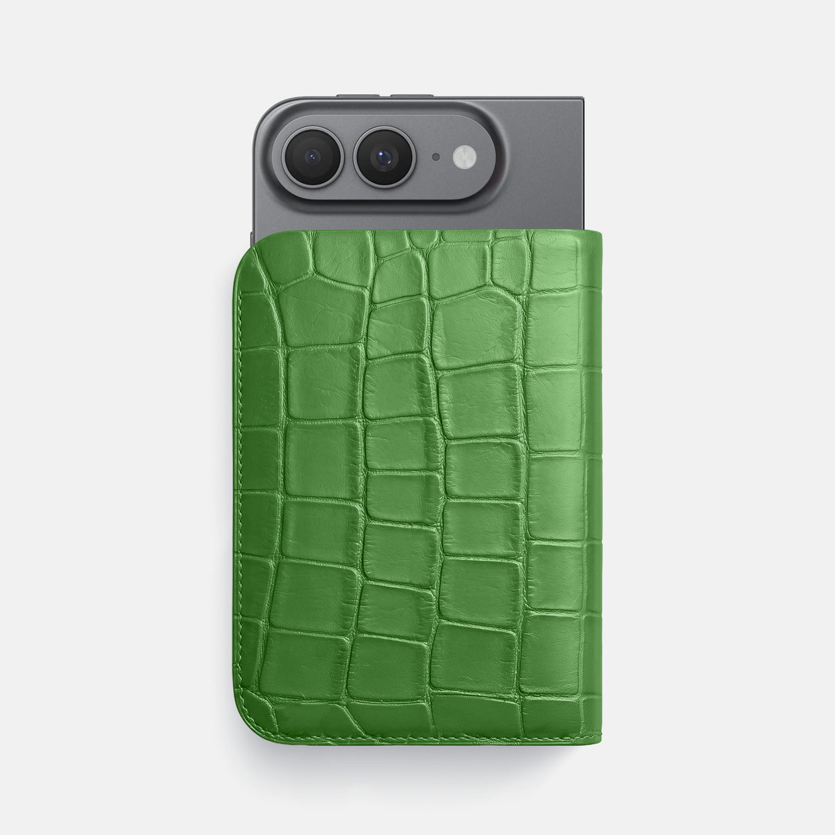 Apple-Green Tall Pouch Case For iPhone Ultra Alligator -1 | Apple-Green