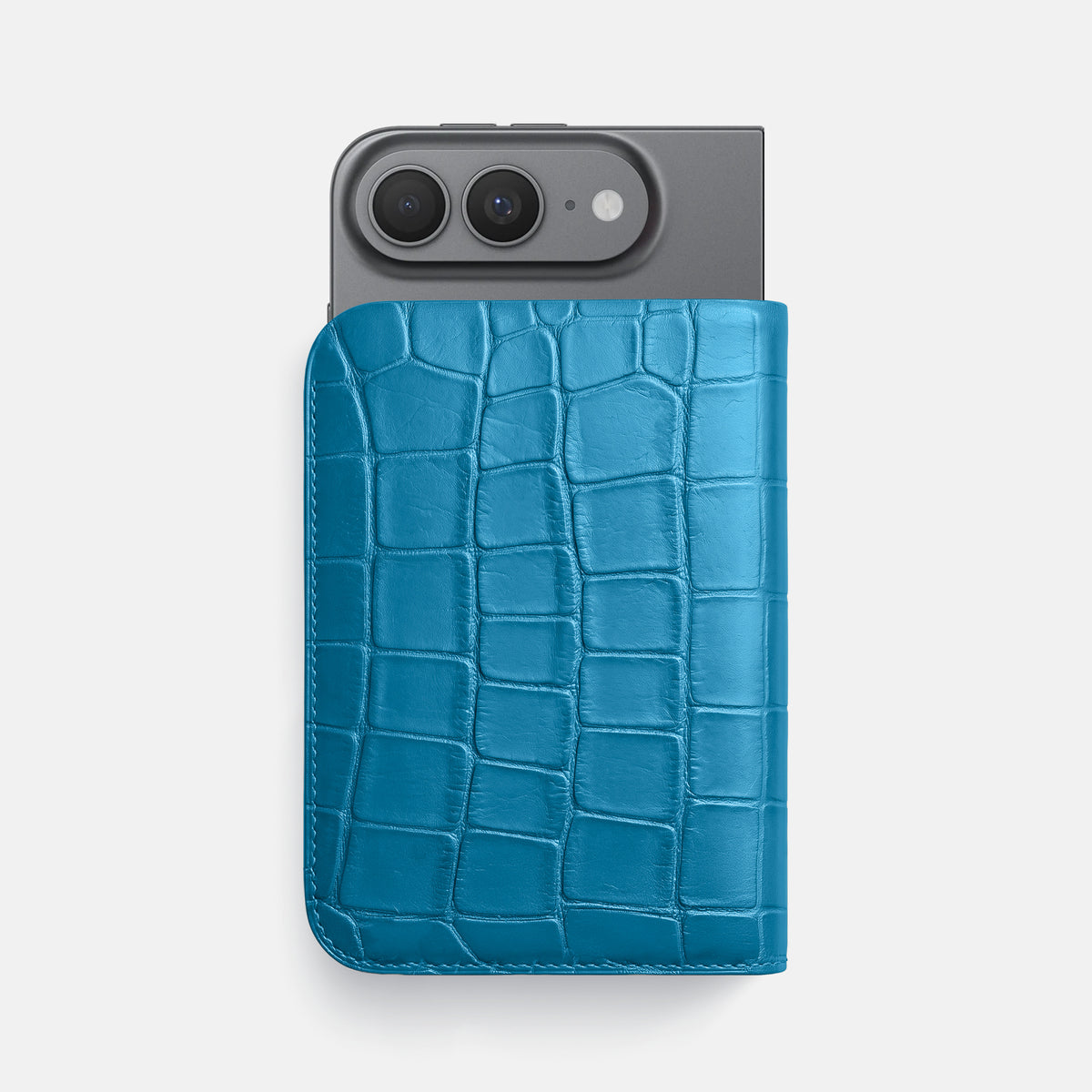 Curaçao-Blue Tall Pouch Case For iPhone Ultra Alligator -1 | Curaçao-Blue