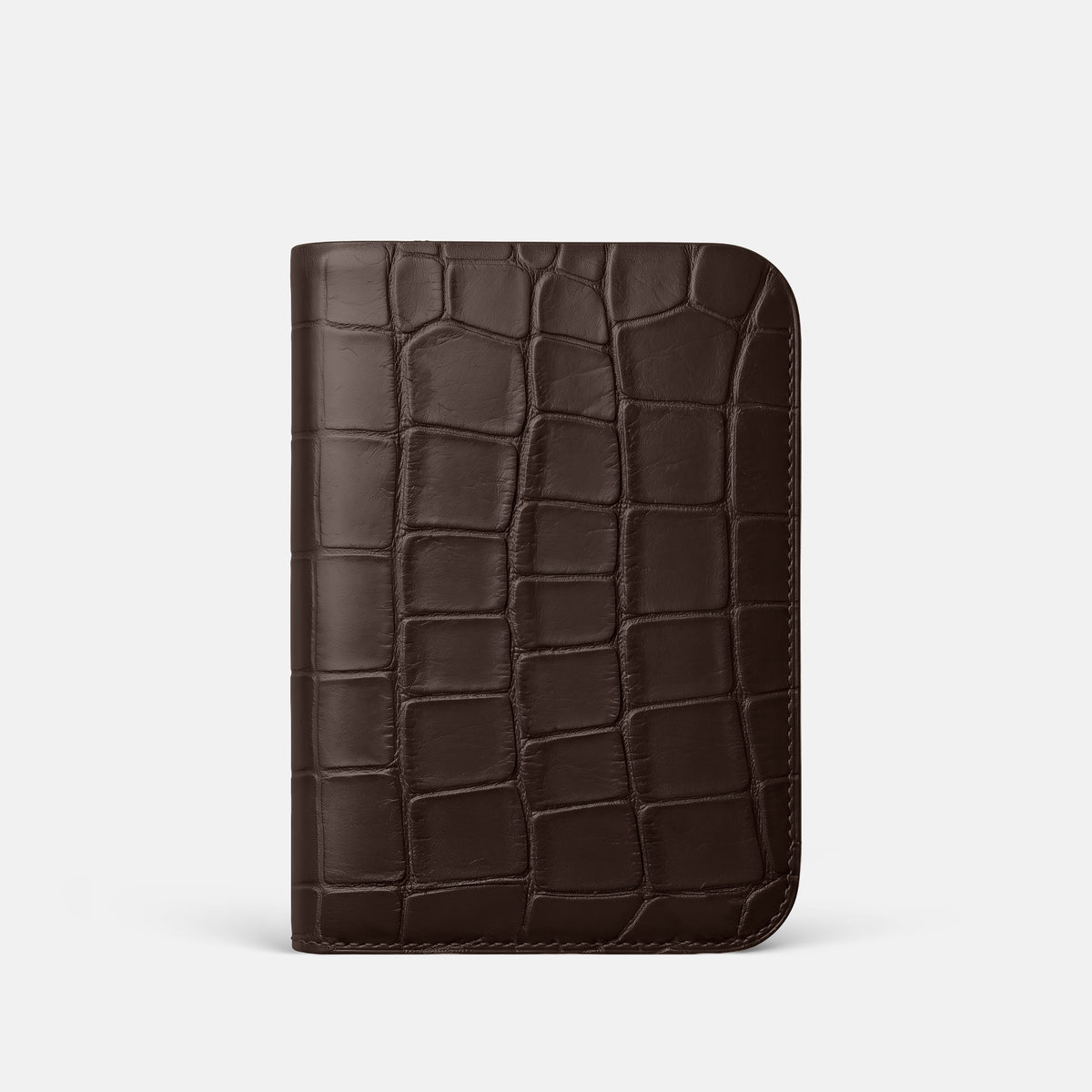 Dark Brown Tall Pouch Case For iPhone Ultra Alligator -3 | Dark-Brown