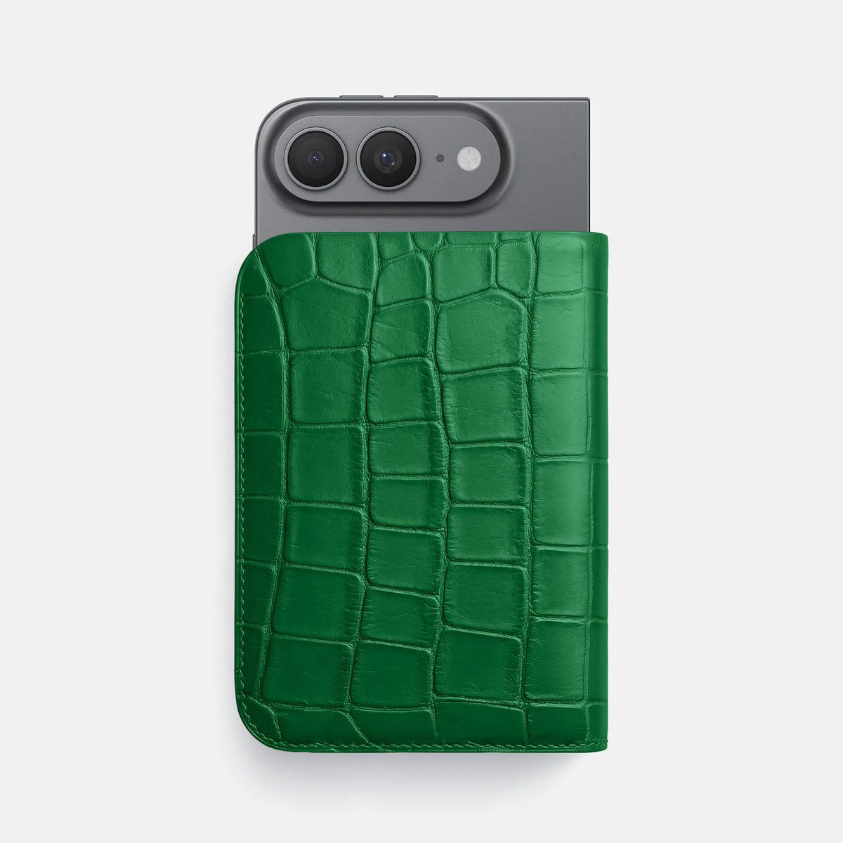 Forest-Green Tall Pouch Case For iPhone Ultra Alligator -1 | Forest-Green